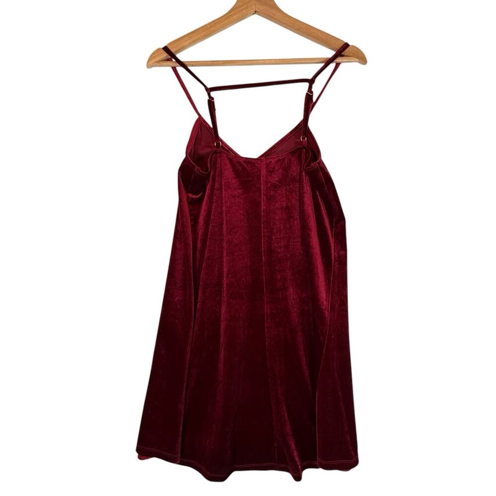 VTG Y2k Whimsigoth Burgundy Red Velvet Fit Flare Dress SIZE SMALL Womens Strappy - Picture 7 of 12